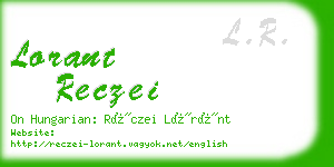 lorant reczei business card